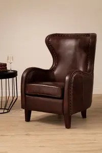 Victor Dark Coffee Leather Armchair