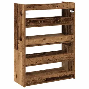 Berkfield Shoe Rack Old Wood 80x25x61.5 cm Engineered Wood