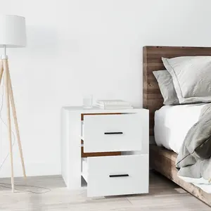 Berkfield Bedside Cabinet White 50x39x47 cm