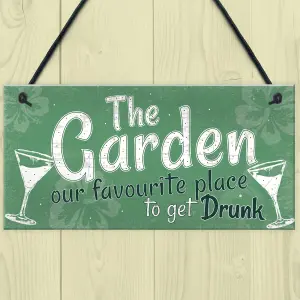 Red Ocean Funny The Garden Sign Hanging Plaque Shed SummerHouse Novelty Friendship Gift Decor