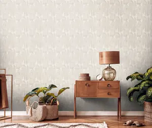 Galerie Welcome Home Beige Geometric Leaf Wallpaper