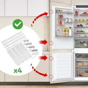 SPARES2GO UNIVERSAL Integrated Fridge Door Slide Mounting Bracket Slider Kit (pack of 4)
