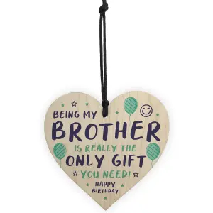 Red Ocean Funny Brother Birthday Gifts From Sister Novelty Wooden Heart Gift For Brother