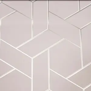 Arthouse Parquet Geo Silver Wallpaper