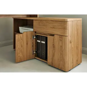 Belfield L-Shape Desk Montana Oak