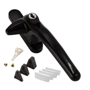 Universal Cockspur Window Handle Kit - Right, Black/White