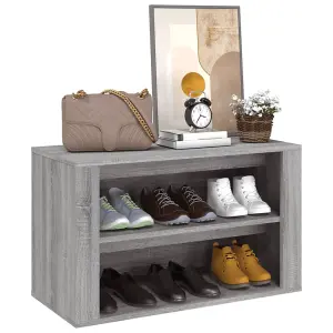 Berkfield Shoe Rack Grey Sonoma 75x35x45 cm Engineered Wood