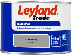 Leyland Trade Vinyl Matt Walls & Ceilings Emulsion Paint Platinum Grey (RAL 7036) 350ml Tester