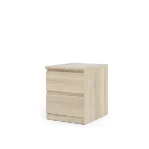 Esla Matt oak effect 2 Drawer Bedside table (H)500mm (W)400mm (D)500mm