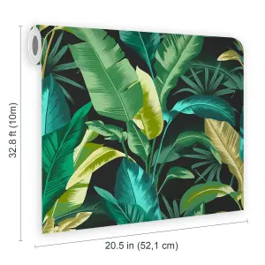 Envy Leaf It Out Twilight Tropical Smooth Wallpaper