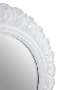 Interiors by Premier Plume Antique White Small Acanthus Leaf Wall Mirror