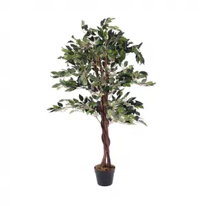 Oypla Artificial Ficus Tree Plant 120cm Indoor Outdoor Garden Decoration