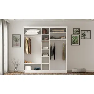 VENICE  5 Door Wardrobe, White