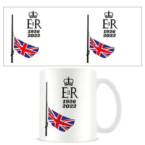 Queen Elizabeth II Half Mast Mug White (One Size)