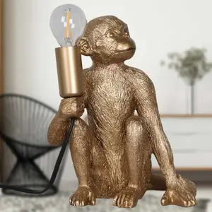 First Choice Lighting Set of 2 Gold Monkey Table Lamp or Bedside Lights