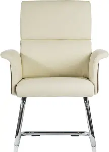 Elegance Visitor Chair Cream with stylish chrome frame