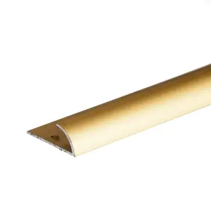 Anodised aluminium single edge carpet profile cover strip door floor bar trim 1000mm x 10mm C07 gold