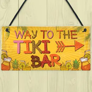 Red Ocean Welcome Tiki Bar Party Hanging Bar Pub Plaque Cocktails Beach Decoration Sign Friendship Gift