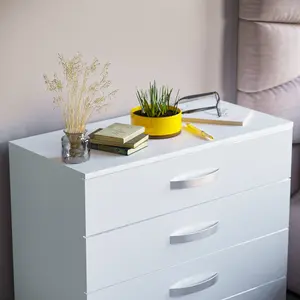 Vida Designs Hulio White High Gloss 4 Drawer Chest (H)720mm (W)750mm (D)360mm