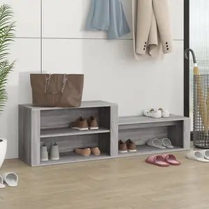 Berkfield Shoe Cabinet Grey Sonoma 150x35x45 cm Engineered Wood