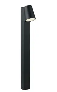 Luminosa Sintesi Outdoor Integrated LED Aluminum Bollard, Black, IP44, 4000K