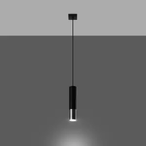 Loopez Steel Black 1 Light Classic Pendant Ceiling Light