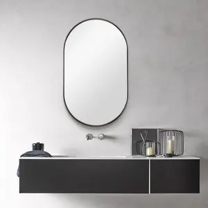 Chaya Metal Flat Wall Mirror Gunmetal / 91.4cm H x 55.9cm W