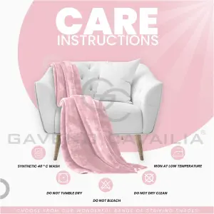 GC GAVENO CAVAILIA Luxury Faux Fur Throw 150x200 CM Pink Fleece Blanket for Double Bed & Sofa Bed