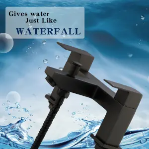 Bath Taps with Shower,  Black Bathroom Shower Tap Tub Mixer Tap Bath Filler Tap