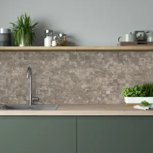 Splashwall Brown Pattern Wood effect MDF Splashback, (H)600mm (W)2440mm (T)10mm