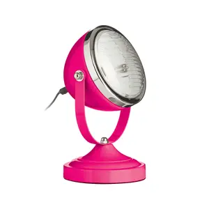 Interiors by Premier Spot Table Hot Pink and Chrome Lamp