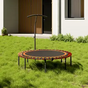 48in Bungee Cords Foldable Round Trampoline with Adjustable T-Handle Bar in Orange