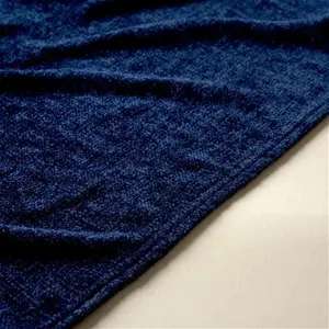 Dunelm Chenille Throw Blanket, Size: 200cm X 200Cm, Blue, Navy