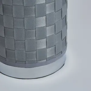 Inlight Hektor Woven Cylinder Polished silver effect Table lamp