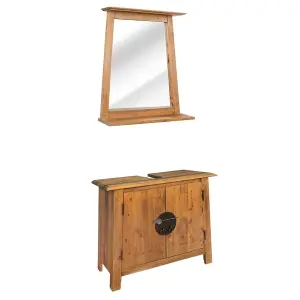 Berkfield Bathroom Furniture Set Recycled Solid Recycled Pinewood