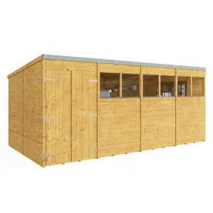 BillyOh Expert Tongue and Groove Pent Workshop - Pressure Treated - 16x8 - Windowed