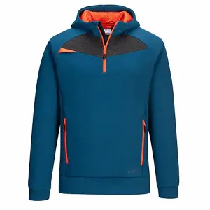 Portwest DX4 Quarter Zip Work Hoodie Blue - 3XL