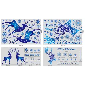 Reindeer PVC reusable Christmas Window Stickers