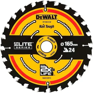 DEWALT Cordless Extreme Framing Circular Saw Blade 165 x 20mm x 24T