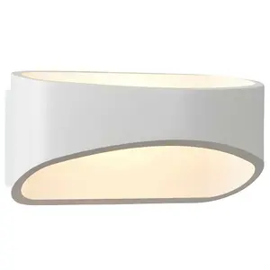 Unique LED Wall Light Warm White Modern Matt White Loop Up & Down Bedside Lamp