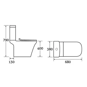 Forge Square Design Close Coupled Toilet with Anti Bacterial Glaze & Soft Close Toilet Seat