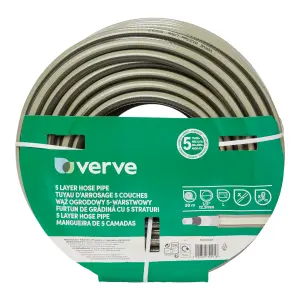 Verve Green 5-layer reinforced hose pipe (D) ½" x (L)50m