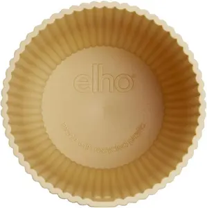 Elho Vibes Fold Mini 11cm Round Butter Yellow Recycled Plastic Plant Pot