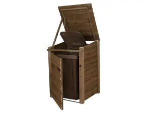 Wooden Wheelie Bin Store (Single, Rustic Brown)