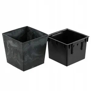 Plant Flower Pot Concrete Square Planter Inner Pot Garden Patio Home Large Beton Anthracite 14 Litres