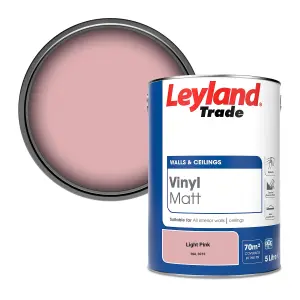 Leyland Trade Vinyl Matt Walls & Ceilings Emulsion Paint Light Pink (RAL 3015) 5L