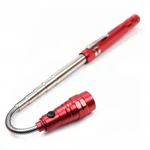 MagTorch Magnetic Torch with Extendable Flexible LED Light for DIY, Crafts, Carpentry and Tradesmen - Red