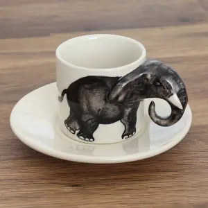 Coffee Tea Cups and Saucers Set of 4 Elephant Mug by Laeto House & Home - INCLUDING FREE DELIVERY