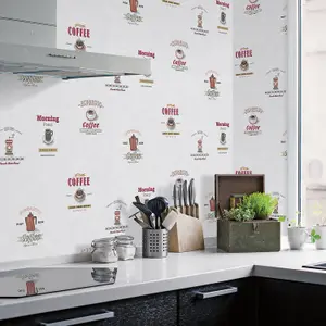 Galerie Kitchen Recipes Silver Grey Java Smooth Wallpaper