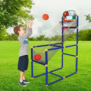 Portable Indoor/Outdoor Basketball Stand, Hoop, Net & Backboard Set Arcade Game for Kids & Adults Fun Indoor Sports Game